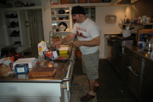 Cooking at Lily\'s parents house in Tiverton